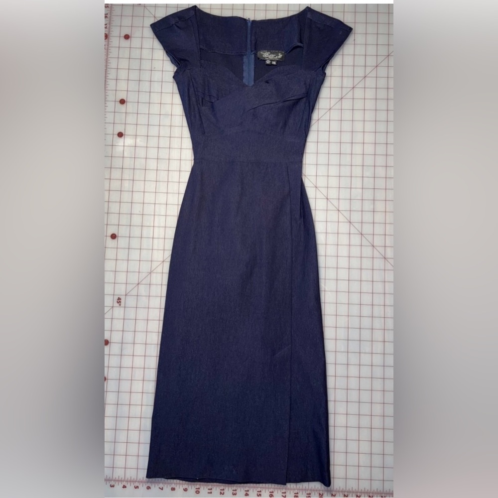 Enz's | Blue Pinup 1950's Dress with Side Slit Size XS